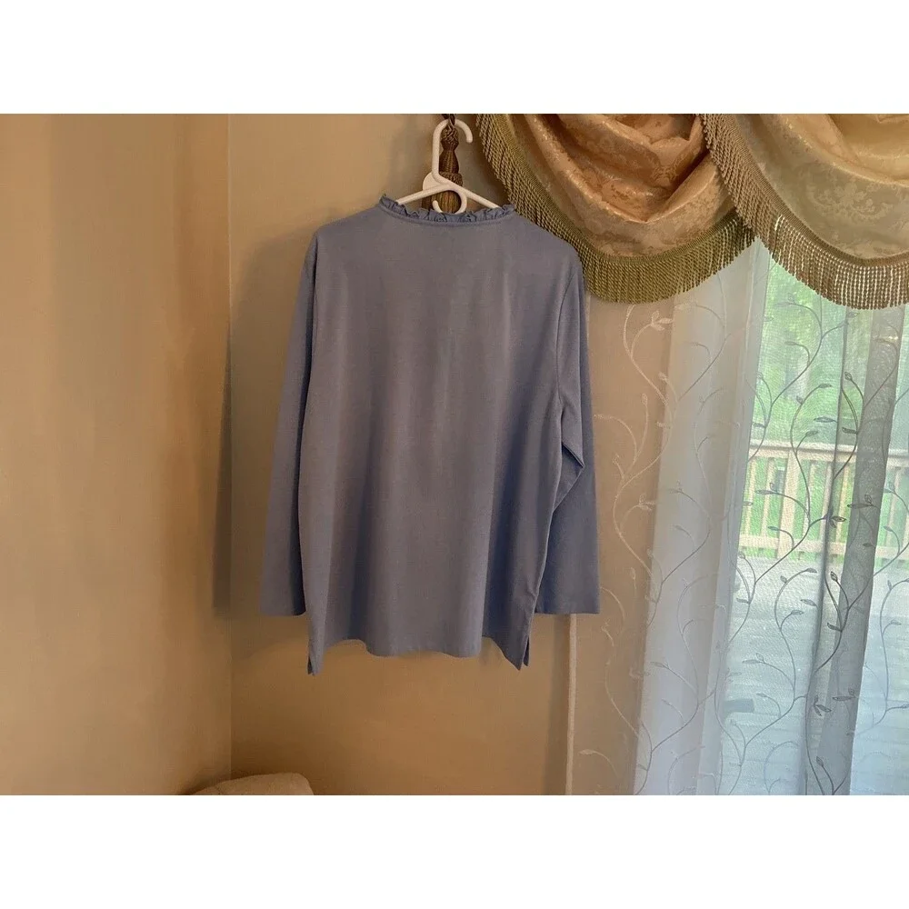 Ann Taylor Casual womens top sky blue NWT, Sz XXL, 100% cotton, long sleeves. k